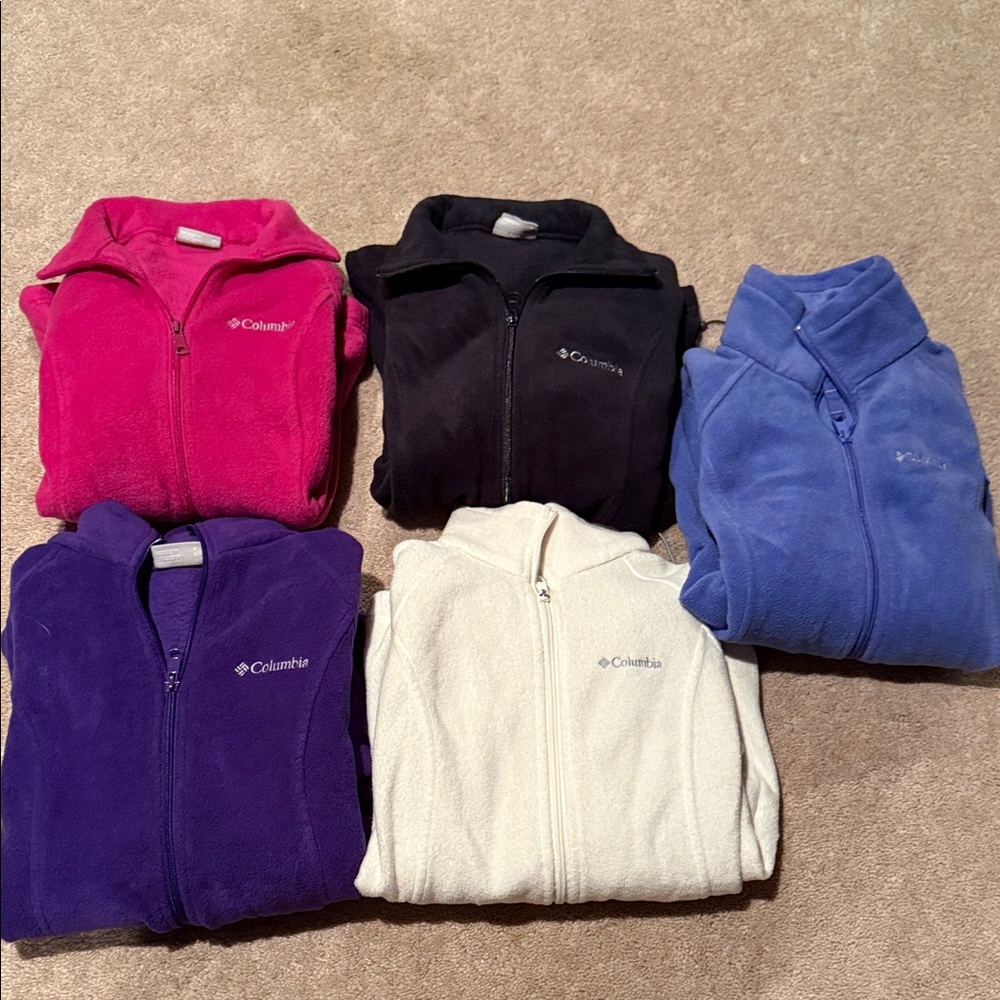 Columbia women’s Fleece Jackets - Fuchsia, Black, Lavender, Cream, Blue